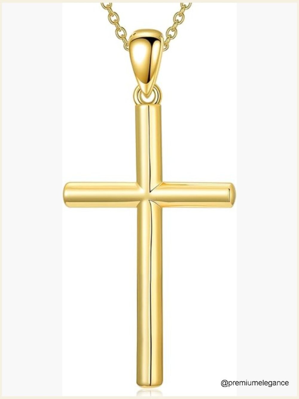 18K Gold Cross Pendant Necklace Faith Jewelry Gift